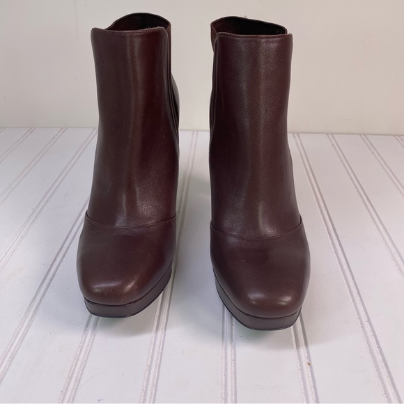 Via Spiga Tocarra brown leather platform ankle booties - Picture 3 of 14